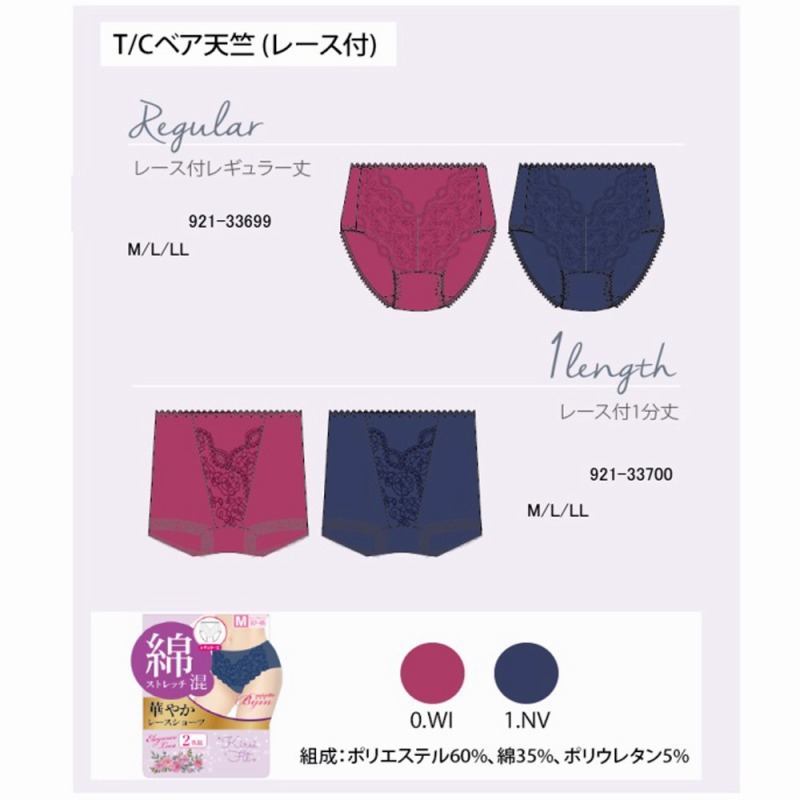 【2025AW新定番☆華やか】婦人　ベア天　フロントレースショーツ　2枚組