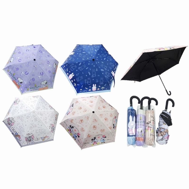 【2026新作☆SNOOPY/MICKEY/MIFFY/Tom&Jerry】キャラクター　晴雨兼用　折り畳み傘
