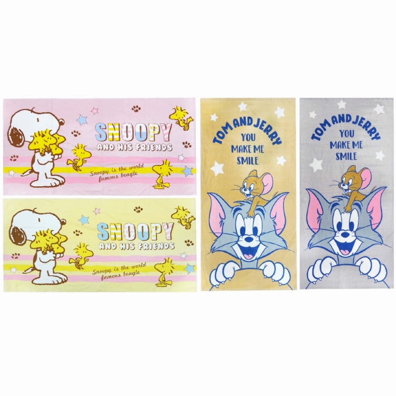 【2026新作☆SNOOPY/Tom&Jerry】個包装　スヌーピー/トム＆ジェリー　バスタオル