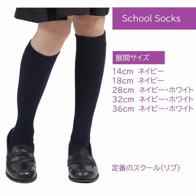 【在庫処分特価】婦人　綿混　スクールリブソックス（ダークネイビーのみ）